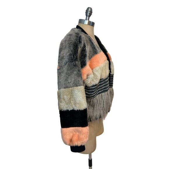 Young Fabulous & Broke On The Road Tokyo Faux Fur Jacket M/L - Picture 3 of 6